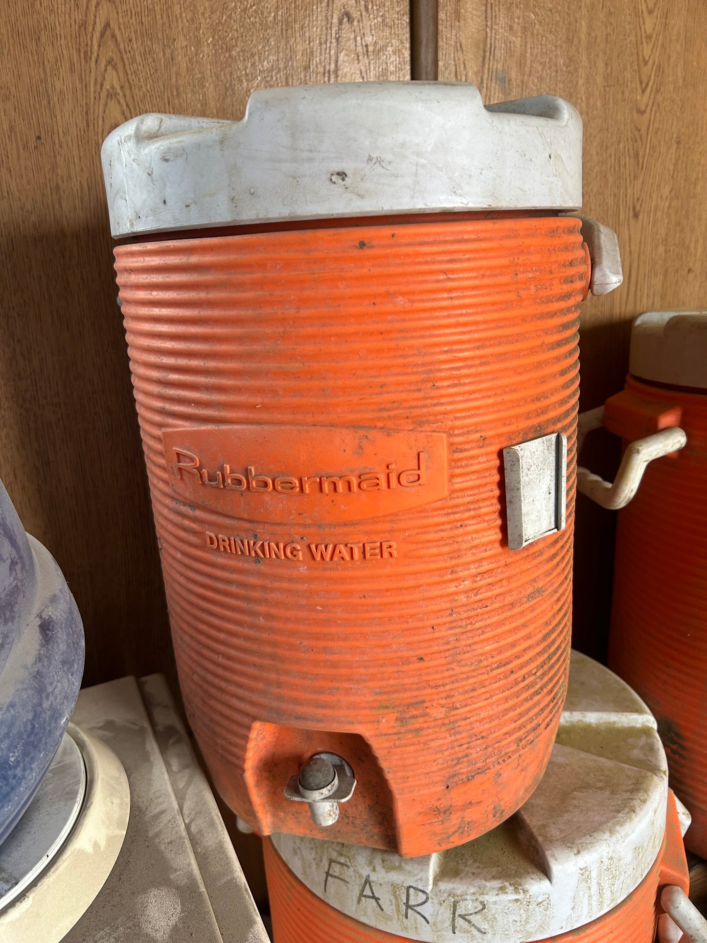 Orange Rubbermaid Water Jug