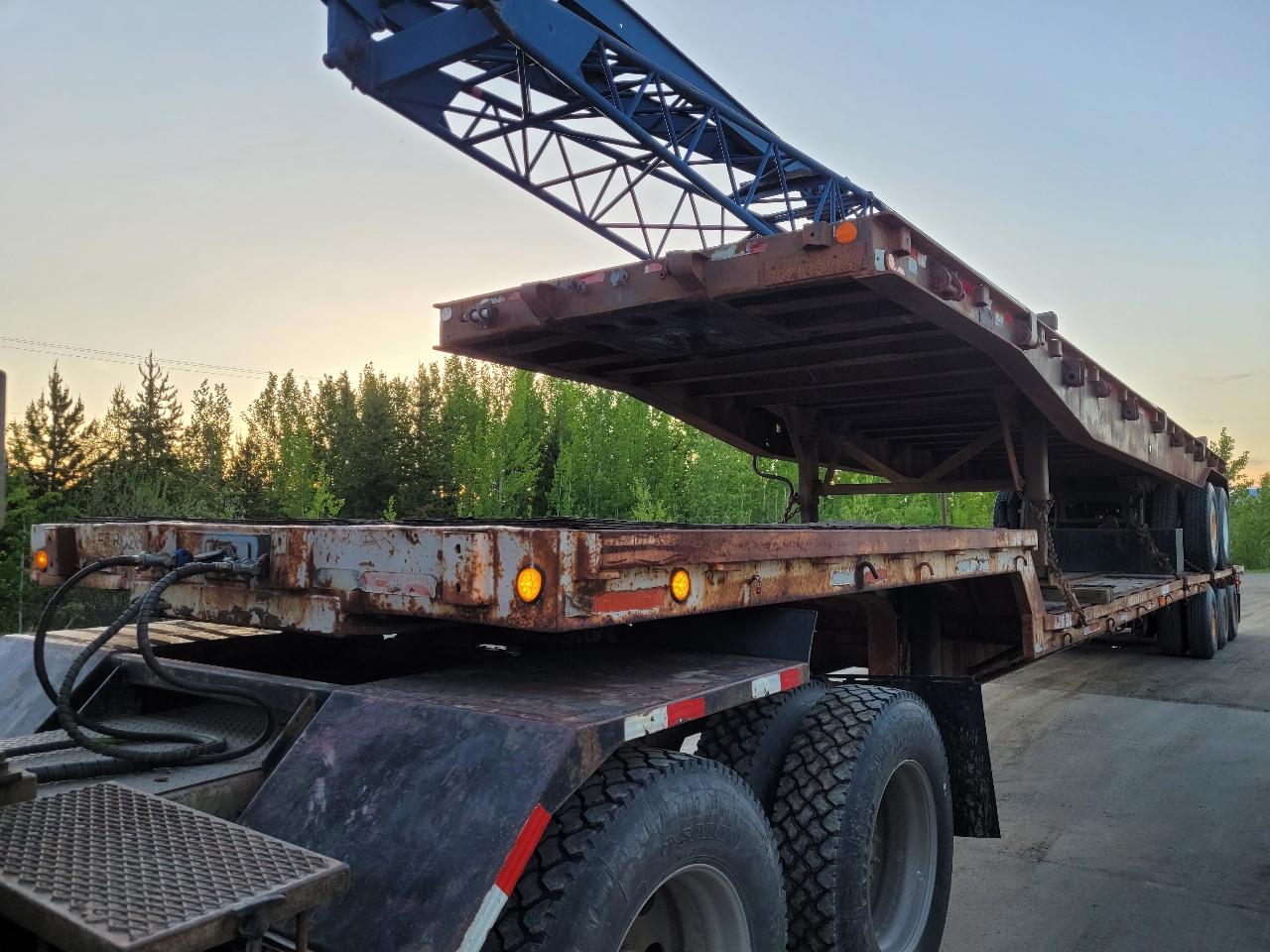 Old Tridem Step Deck Trailer