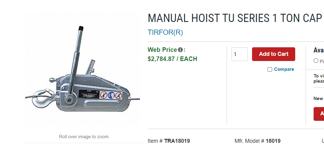 1.5 Ton Cable Tirfor